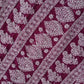 Wine Noor Full Jaal Hand Embroidered Lucknowi Chikankari Saree