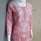 Niha Light Pink Soft Cotton Mulmul Chikankari Kurti & Palazzo Set