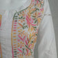 Avanya White Soft Cotton Chikankari Kurti With Multicolor Thread Embroidery