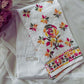 Avanya White Soft Cotton Chikankari Kurti & Lycra Pant Set With Multicolor Thread Embroidery