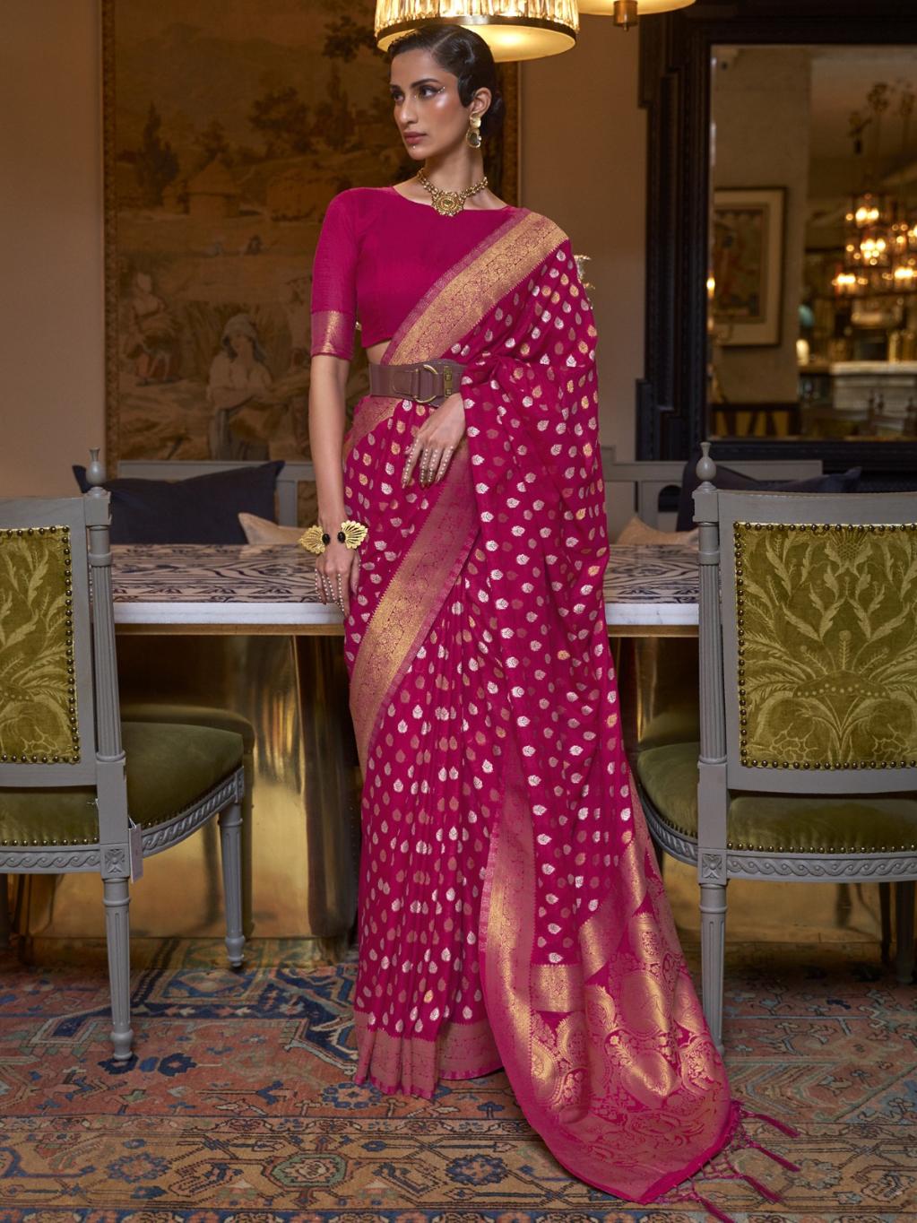 Handloom Woven Raw Khadi Silk Saree