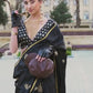 Black Satin Silk Saree