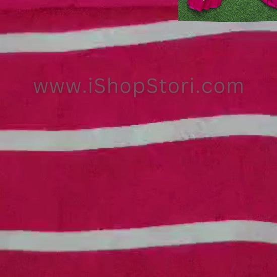 Buy Fresh Green & Pink Cotton Mulmul Saree Online - STORI