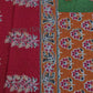 Orange & Red Handloom Cotton Mulmul Saree