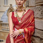 Banarasi Silk Saree With Red Diamond Palettes