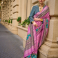 Onion Pink Silk Saree With Exotic Art Printed Border