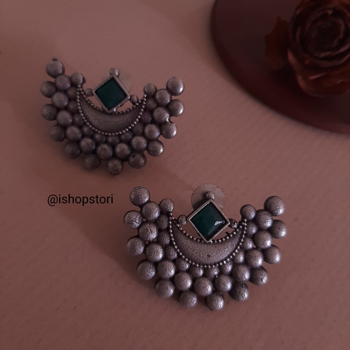 Chandrakor German Silver Earrings