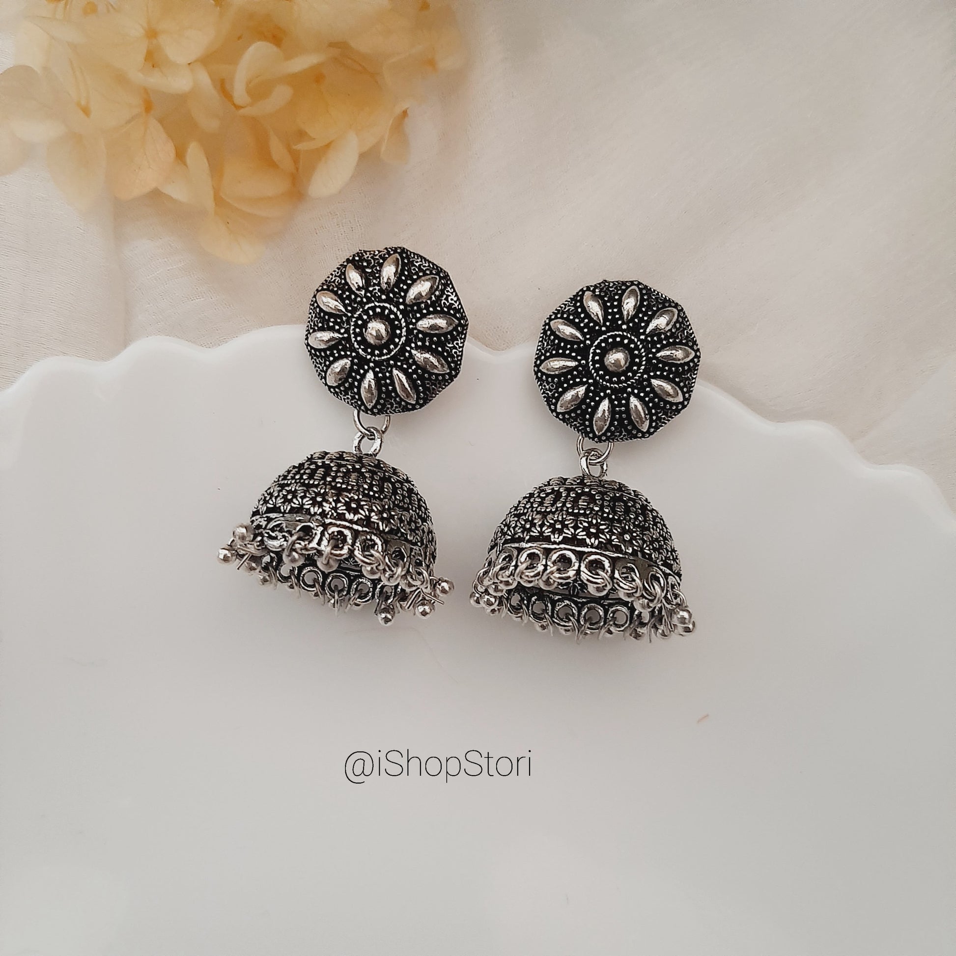 Gumbaz Small Oxidised Dailywear Jhumkis