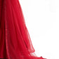 Scarlet Red Georgette Layered Readymade Lehenga
