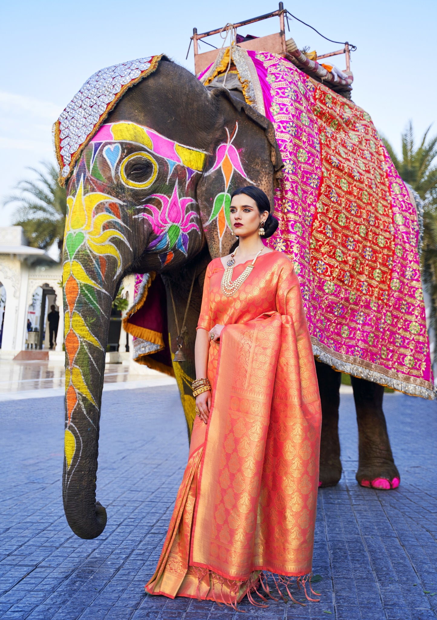 Persian Red Kanjivaram Silk Saree