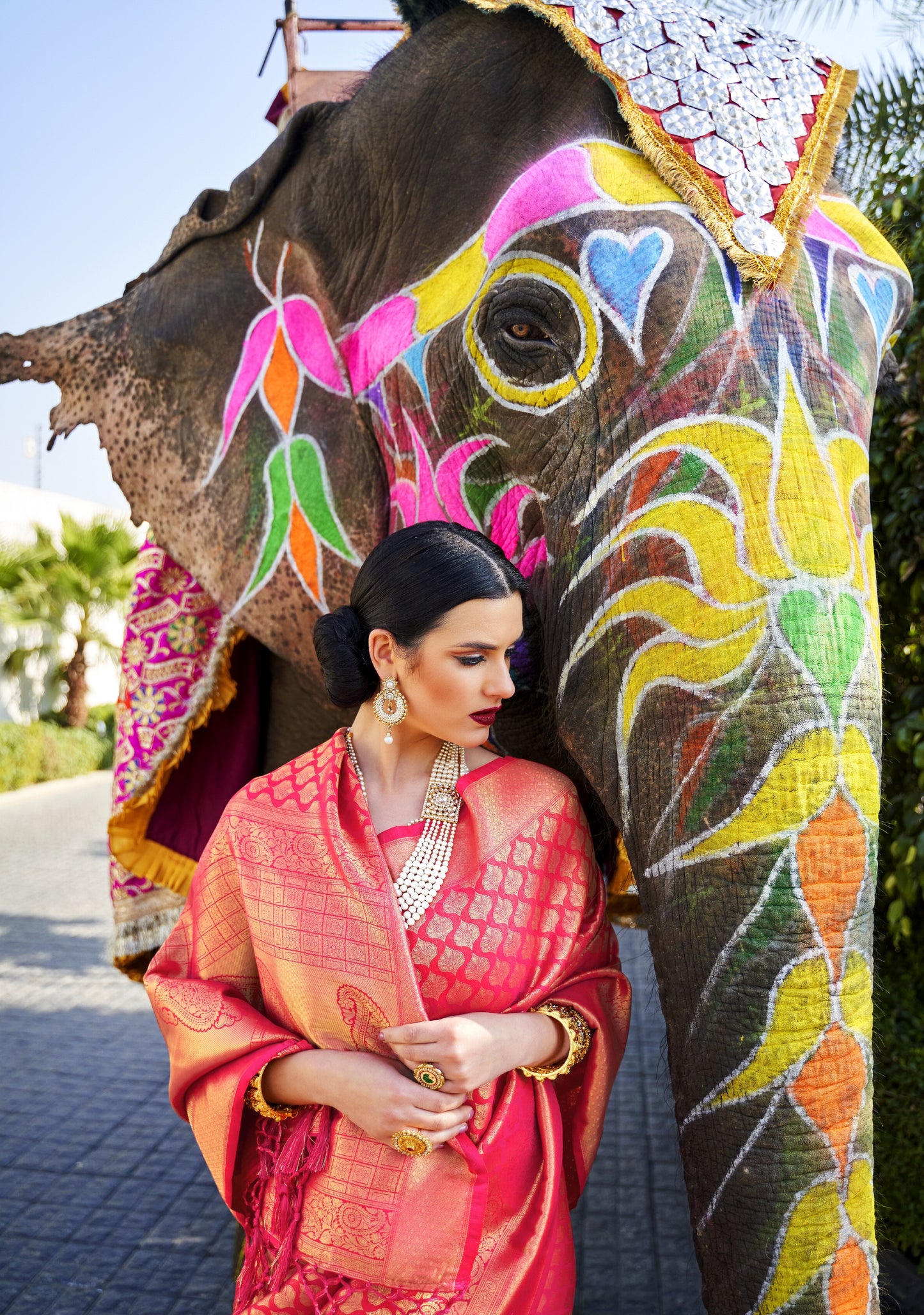 Debian Red Kanjivaram Silk Saree