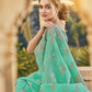 Seafoam Green Zari Woven Linen Silk Saree