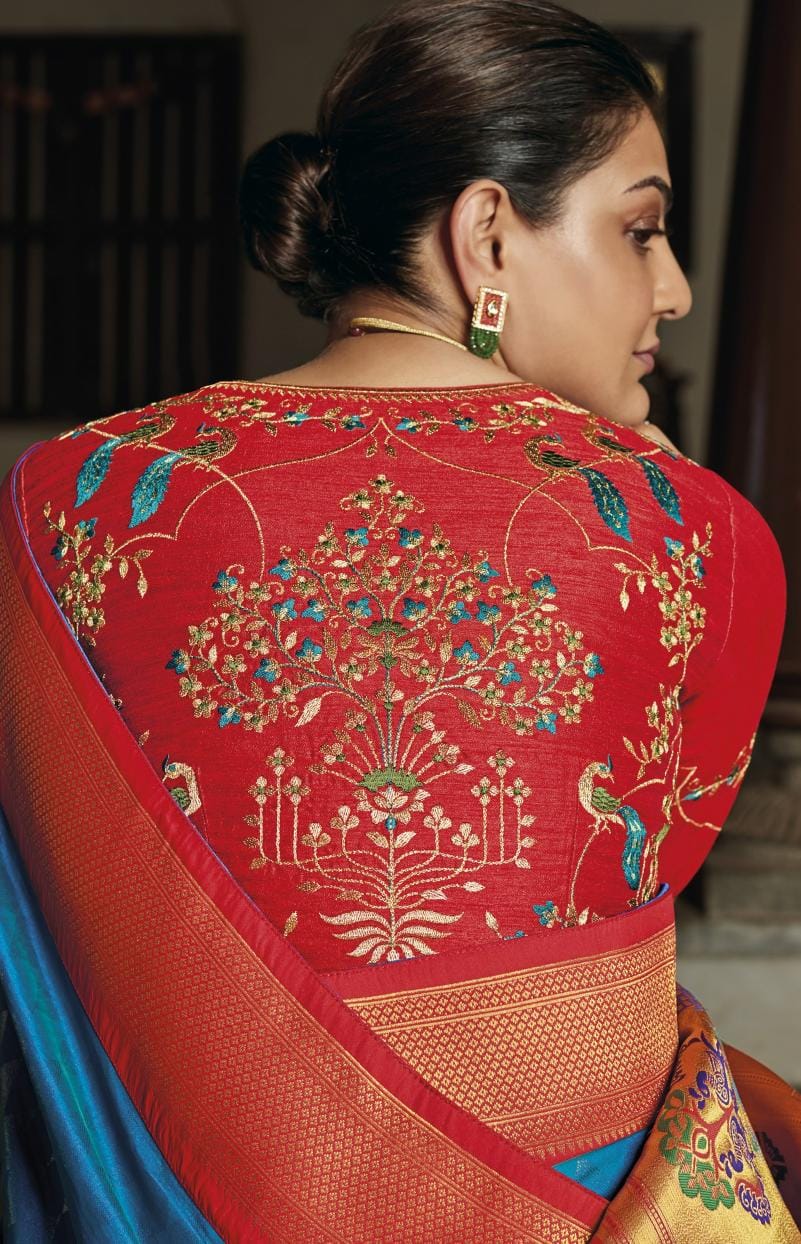 Paithani saree blouse design | Blouse neck designs, Back neck designs, Neck  designs