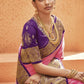 Rose Pink Banarasi Silk Saree With Designer Blouse