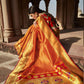 Kesar Orange Silk Saree With Designer Blouse