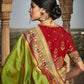 Sapling Green Silk Saree With Designer Blouse