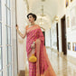 Rose Pink Weaved Patola Silk Saree