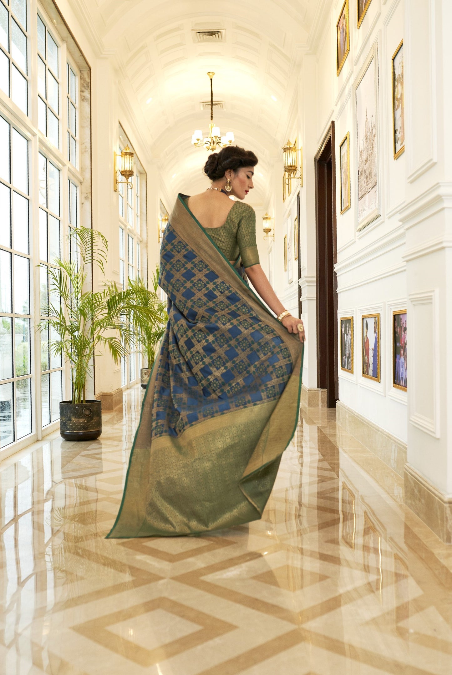 Cobalt Blue Weaved Patola Silk Saree