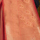 Golden Red Kanjivaram Silk Saree