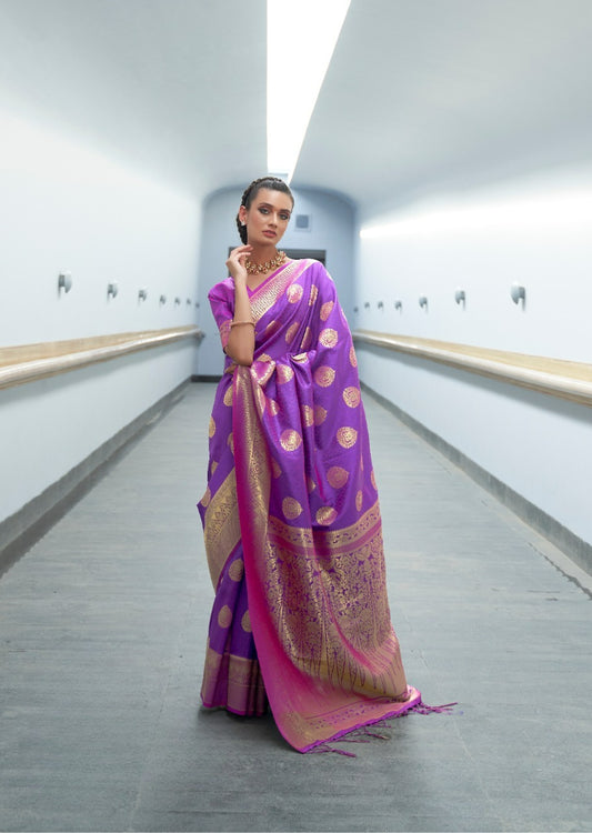 Persian Purple Silk Saree