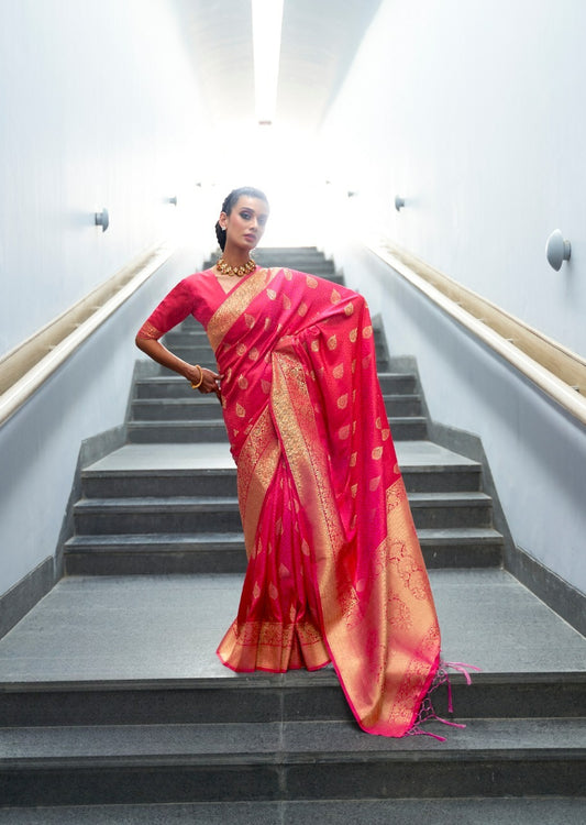 Tango Red Silk Saree