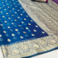 Sapphire Blue Organza Silk Saree