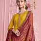 Mustard Yellow Embroidered Straight Salwar Suit