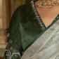 Pastel Seagreen Organza Tissue Silk Saree With Designer Blouse