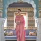 Rose Pink Brocade Woven Handloom Kanjivaram Silk Saree
