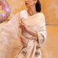Butter White Banarasi Handloom Soft Silk Saree