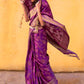 Pancy Purple Banarasi Handloom Soft Silk Saree