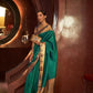 Pine Green Kanjivaram Woven Silk Saree With Zari Pallu
