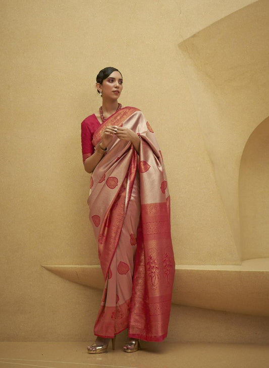 Red Zari Woven Kanjivaram Handloom Silk Saree