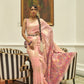 Lemonade Pink Kashmiri Weaved Jamewar Saree