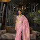 Blush Pink Handloom Woven Modal Silk Saree
