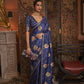 Royal Blue Dual Zari Satin Silk Saree