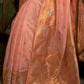 Apricot Peach Copper Zari Woven Modal Silk Saree
