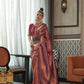 Magenta Dual Shade Handloom Woven Kanjivaram Silk Saree