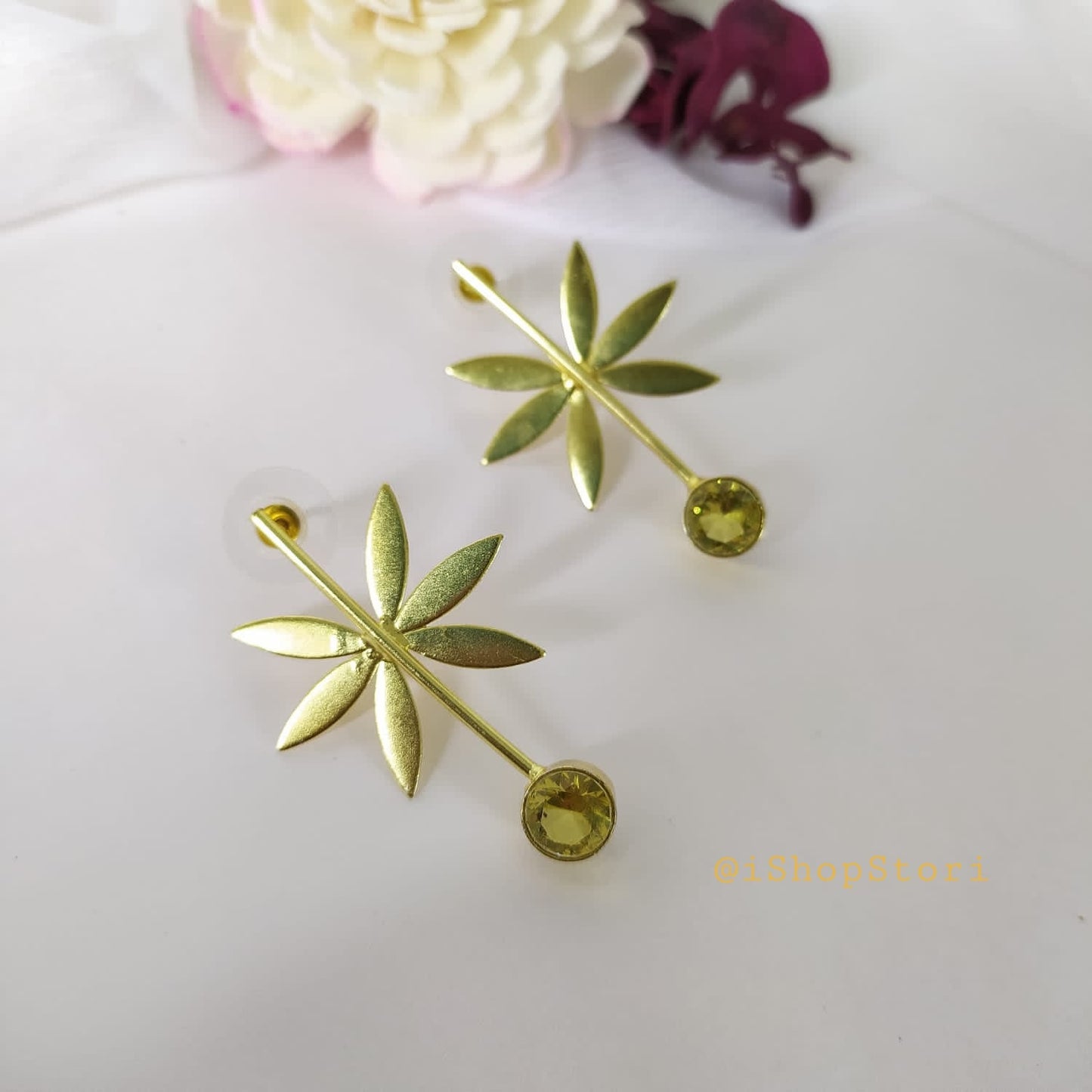 Sitara Golden Polish & Stone Statement Earrings
