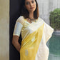 Butterscotch Yellow Woven Linen Saree