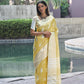 Butterscotch Yellow Woven Linen Saree