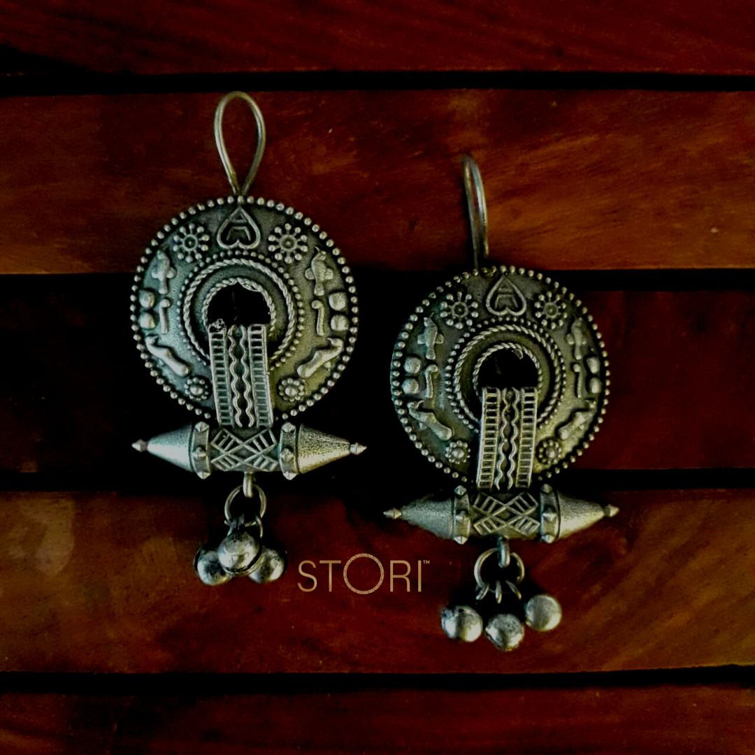 Vahini Silver Look Alike German Silver Earrings