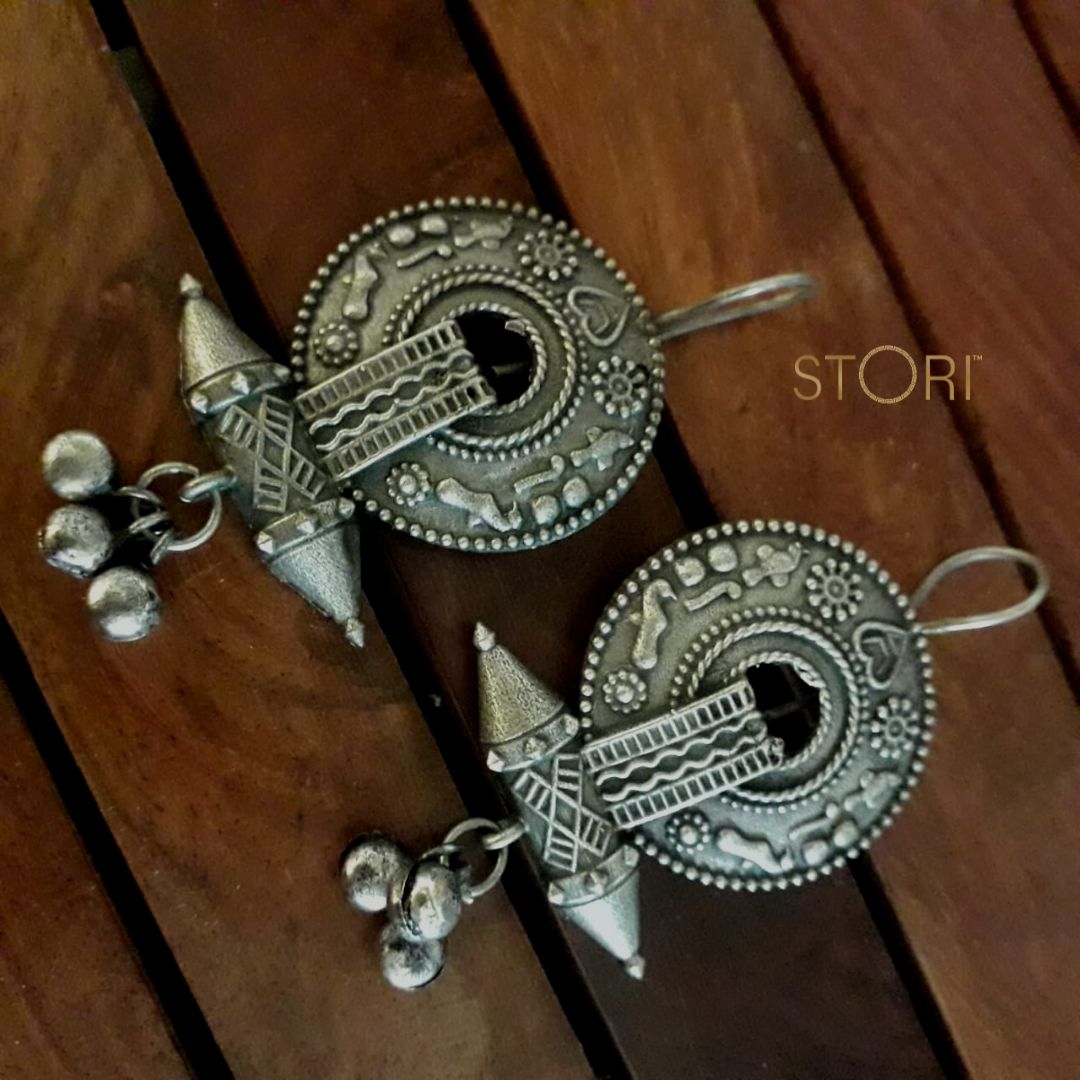 Vahini Silver Look Alike German Silver Earrings