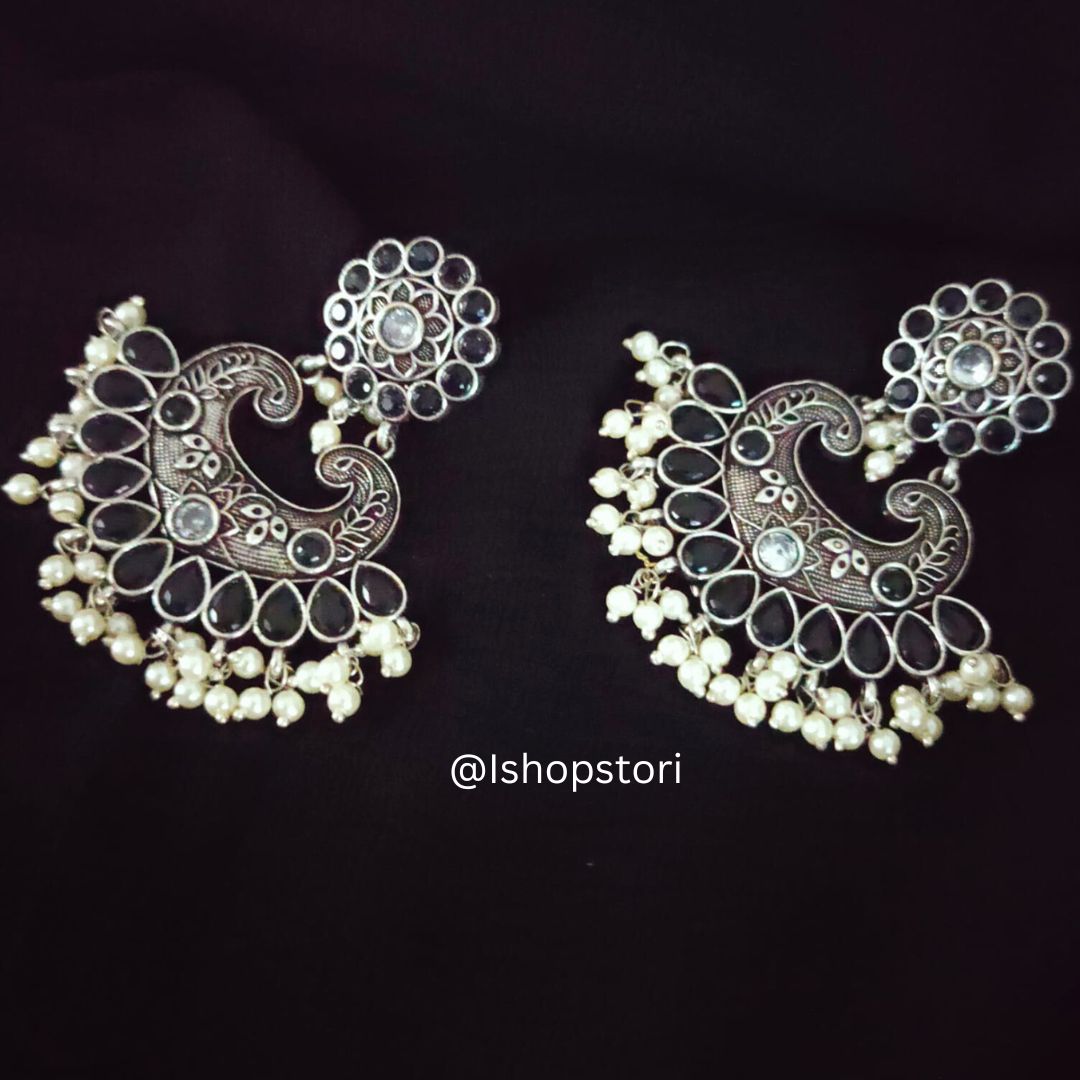 Zankhana Monalisa Stone Chandbali Earrings