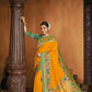 Turmeric Yellow Paithani Silk Saree With Designer Blouse