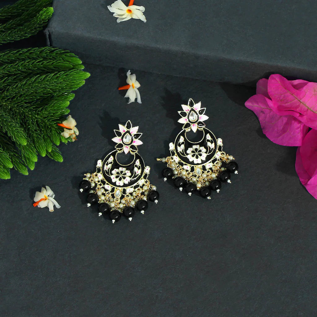 Tejal Meenakari Kundan Earrings