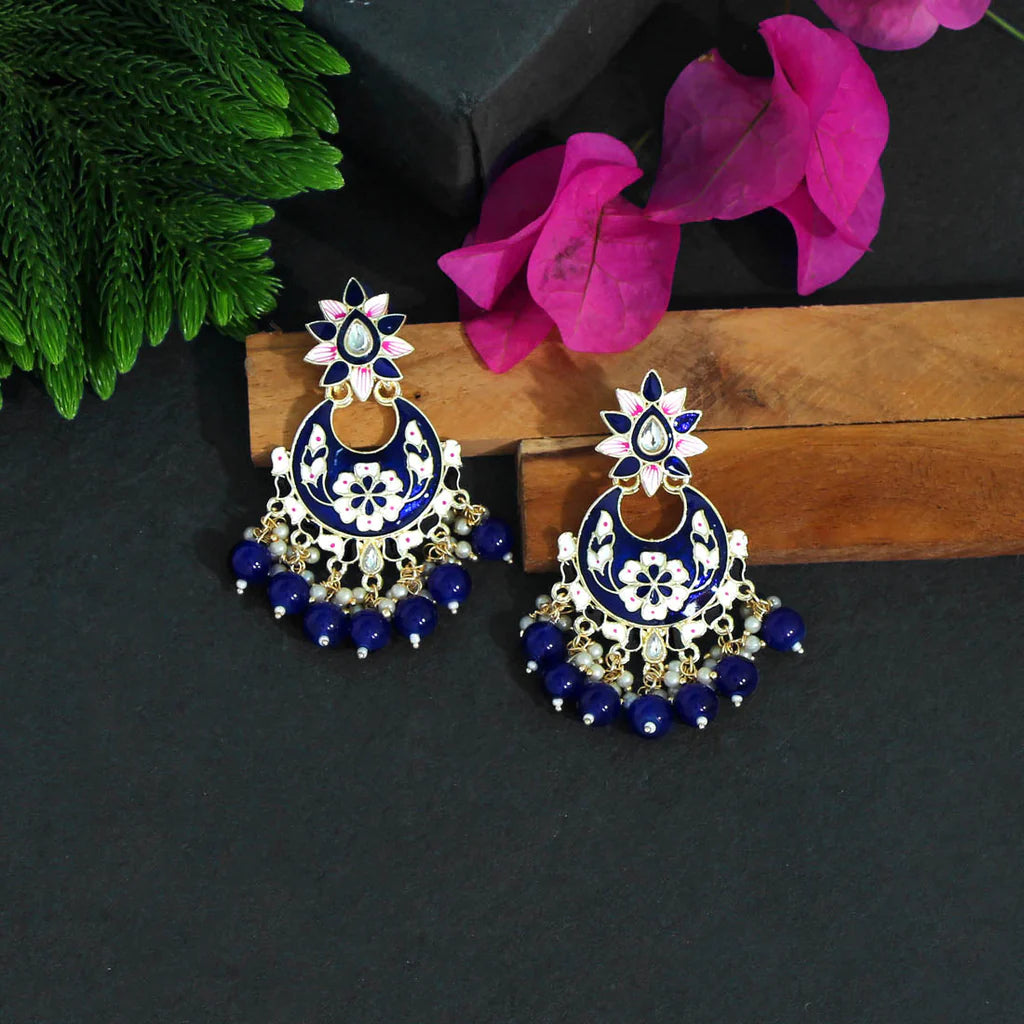 Tejal Meenakari Kundan Earrings