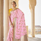 Rose Pink Banarasi Silk Saree With Designer Blouse