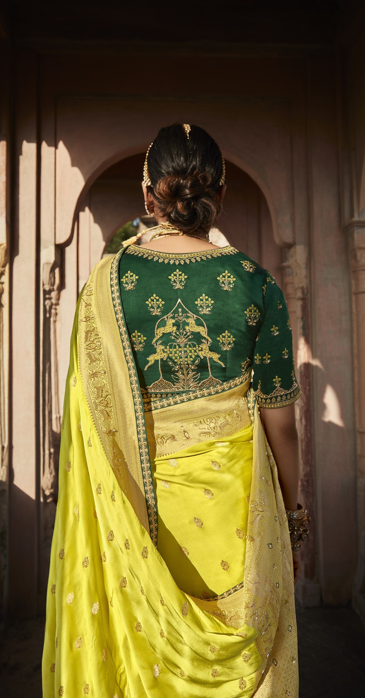 Attractive Lemon Kanjivaram Silk Saree and Angelic Blouse Piece –  LajreeDesigner