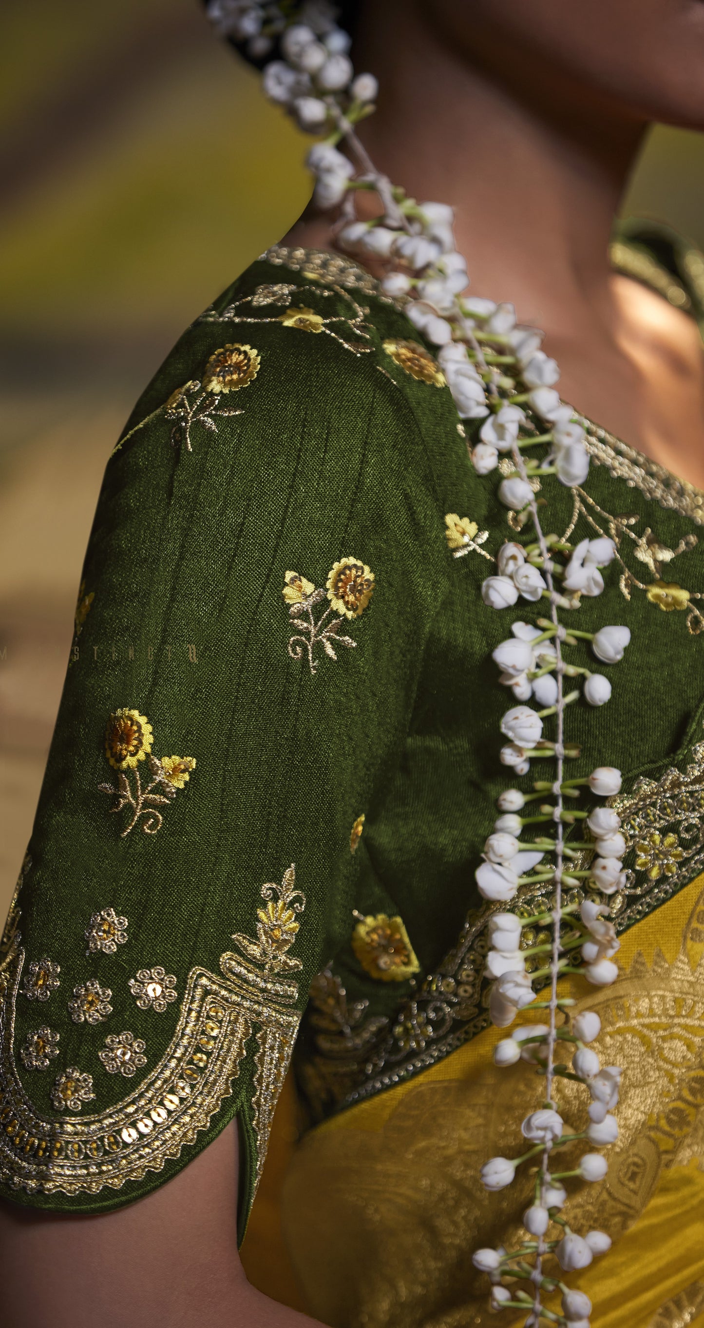 Mustard Yellow Banarasi Silk Saree With Designer Blouse